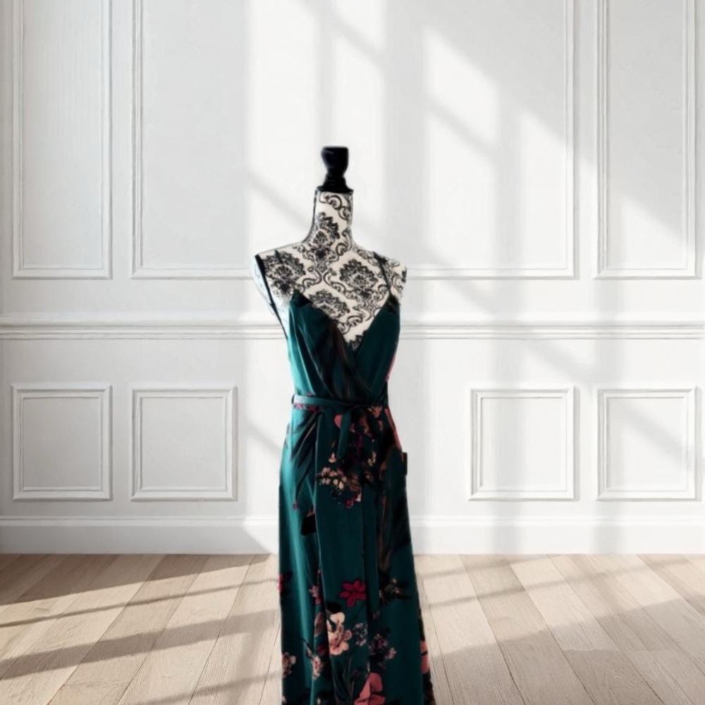 Lulu's Forest Green Multi Color Floral Maxi Dress